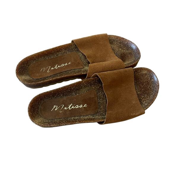 Matisse Paradise Slide Brown Suede Size 9 - Picture 2 of 6